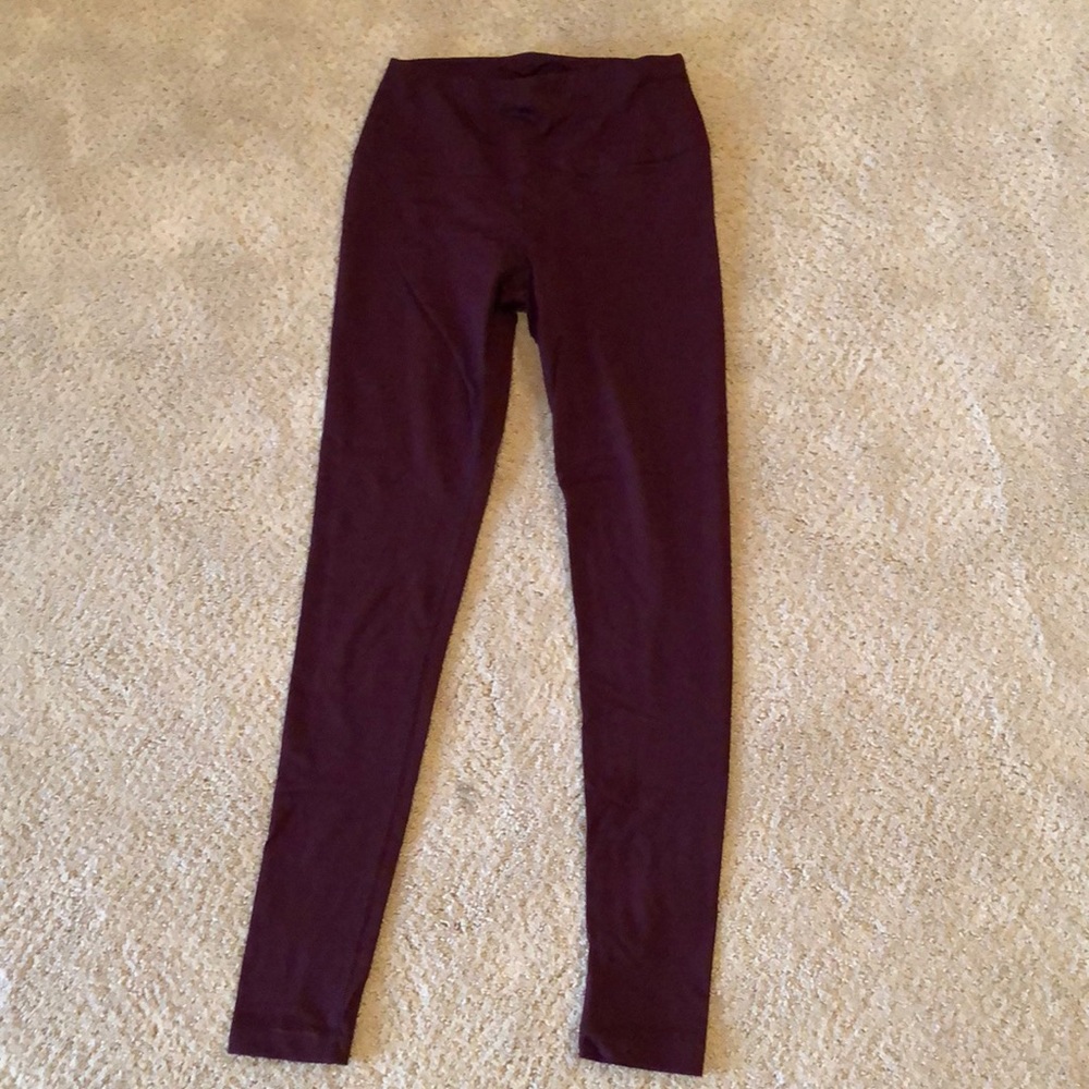 90 degree maroon workout leggings